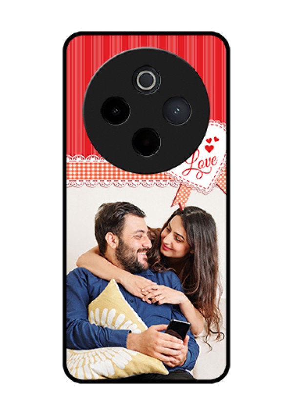 iQOO Z10 5G Custom Glass Phone Case - Red Love Pattern Design