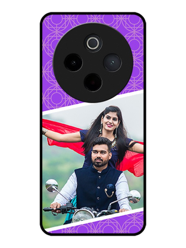 Custom iQOO Z10 5G Custom Glass Phone Case - Violet Color Pattern Design