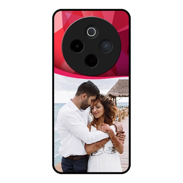iQOO Z10 5G Custom Glass Phone Case - Red Abstract Design