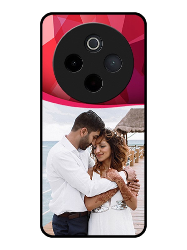 Custom iQOO Z10 5G Custom Glass Phone Case - Red Abstract Design