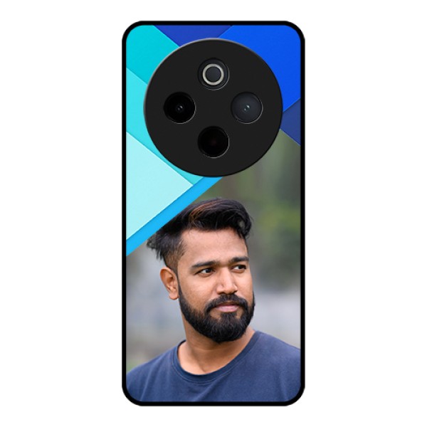 iQOO Z10 5G Custom Glass Phone Case - Blue Pattern Design