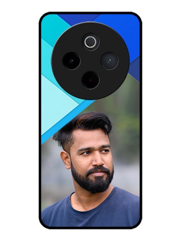 Custom iQOO Z10 5G Custom Glass Phone Case - Blue Pattern Design