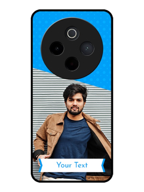 Custom iQOO Z10 5G Custom Glass Phone Case - Simple Blue Color Design