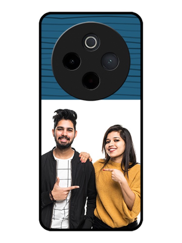 Custom iQOO Z10 5G Custom Glass Phone Case - Blue Pattern Cover Design