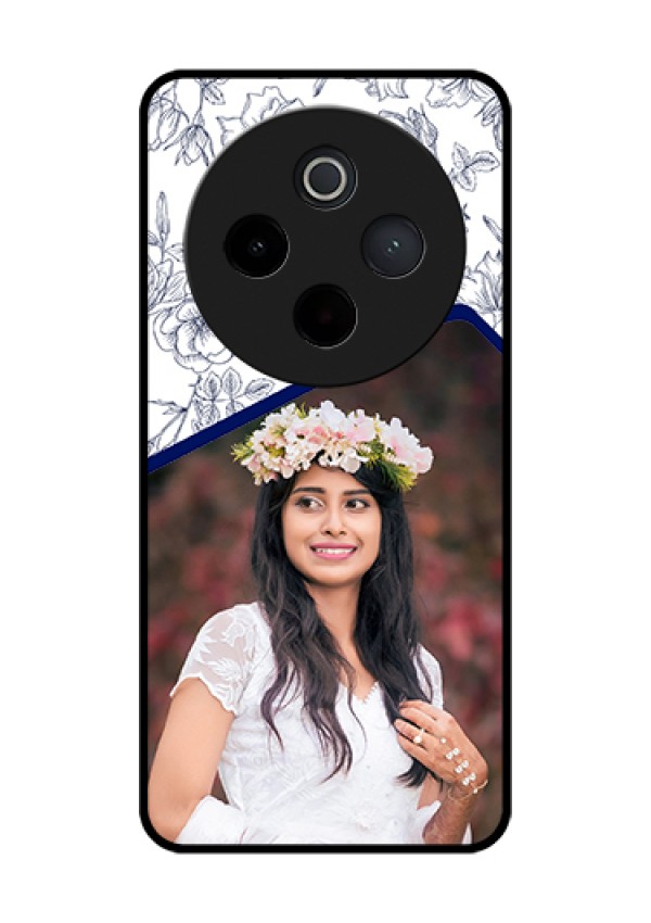 iQOO Z10 5G Custom Glass Phone Case - Classy Floral Design