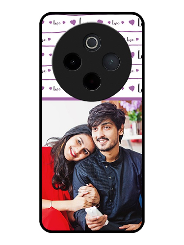 Custom iQOO Z10 5G Custom Glass Phone Case - Couples Heart Design