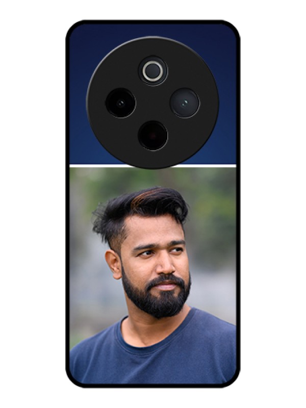 Custom iQOO Z10 5G Custom Glass Phone Case - Simple Royal Blue Design