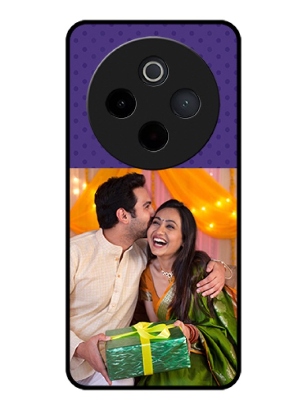 Custom iQOO Z10 5G Custom Glass Phone Case - Violet Colored Pattern Design