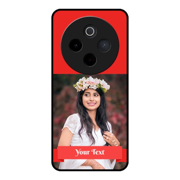 iQOO Z10 5G Custom Glass Phone Case - Simple Red Color Design iQOO Z10 5G Custom Glass Phone Case - Simple Red Color Design