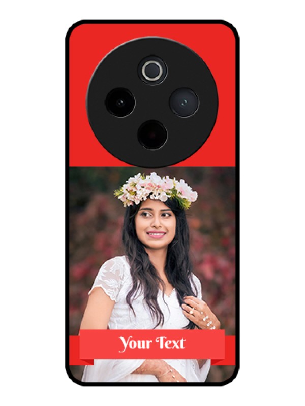 Custom iQOO Z10 5G Custom Glass Phone Case - Simple Red Color Design