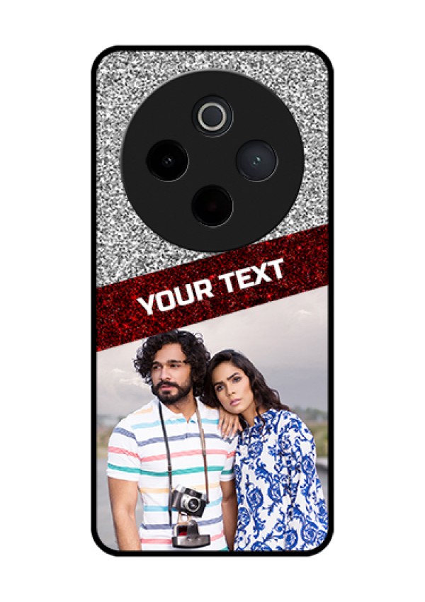 iQOO Z10 5G Custom Glass Phone Case - Image Holder With Glitter Strip Design