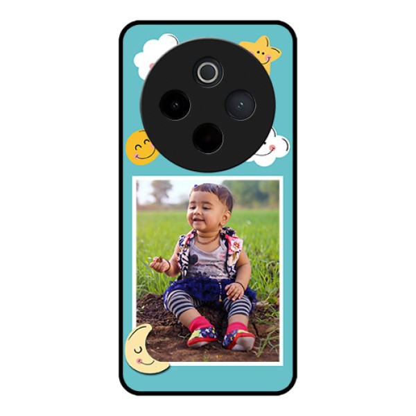 iQOO Z10 5G Custom Glass Phone Case - Smiley Kids Stars Design iQOO Z10 5G Custom Glass Phone Case - Smiley Kids Stars Design