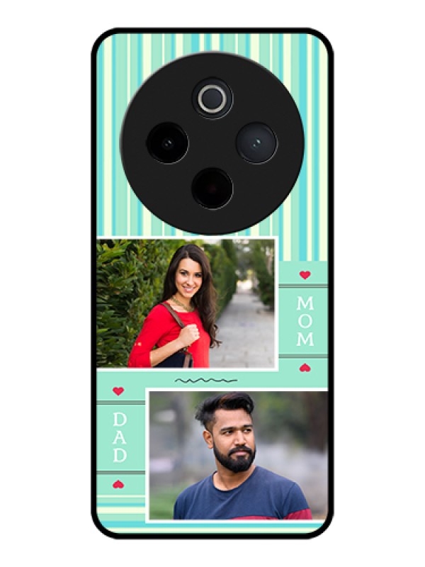Custom iQOO Z10 5G Custom Glass Phone Case - Mom & Dad Pic Design