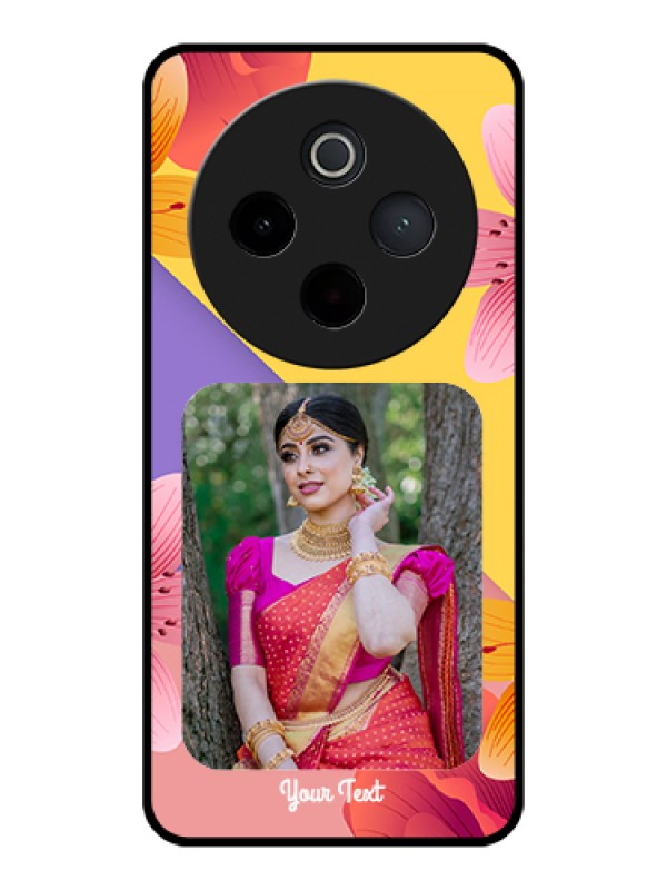 Custom iQOO Z10 5G Custom Glass Phone Case - 3 Image With Vintage Floral Design