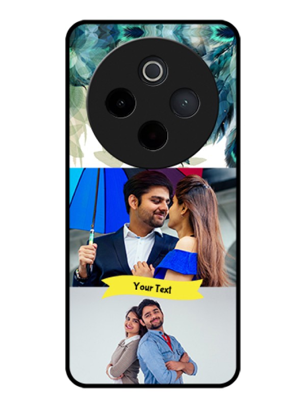 Custom iQOO Z10 5G Custom Glass Phone Case - Image With Boho Peacock Feather Design