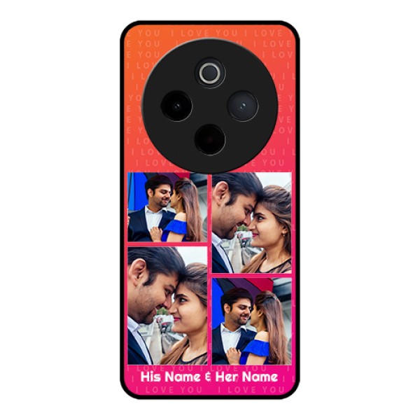 iQOO Z10 5G Custom Glass Phone Case - I Love You Pink Design