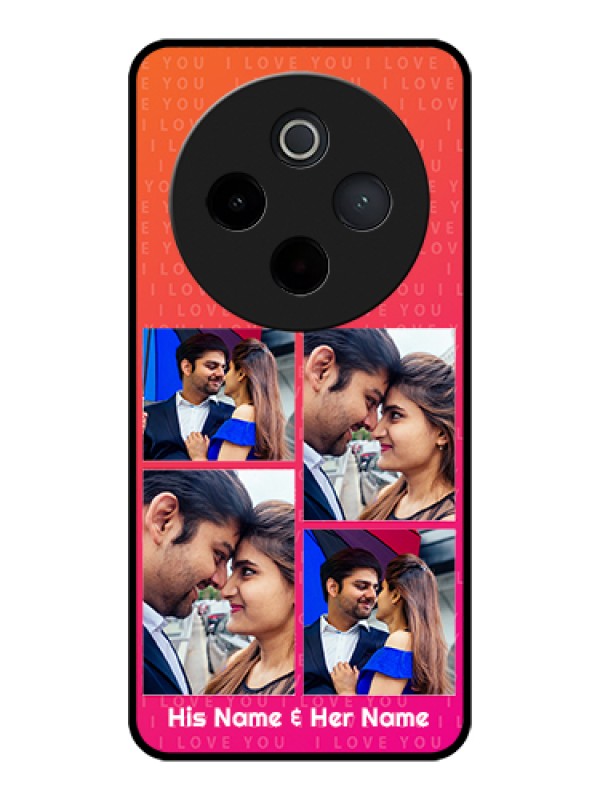 Custom iQOO Z10 5G Custom Glass Phone Case - I Love You Pink Design