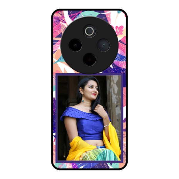 iQOO Z10 5G Custom Glass Phone Case - Abstract Floral Design