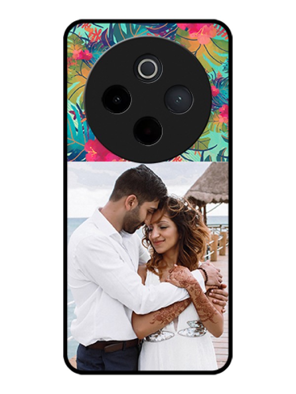 Custom iQOO Z10 5G Custom Glass Phone Case - Watercolor Floral Design