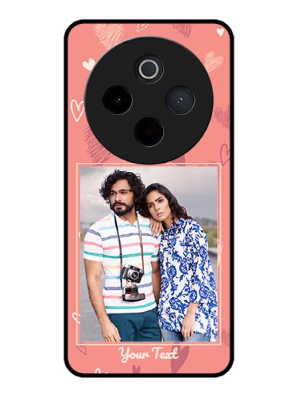 Custom iQOO Z10 5G Custom Glass Phone Case - Love Doodle Art Design