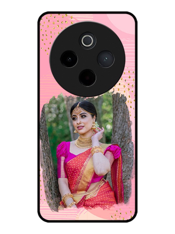 Custom iQOO Z10 5G Custom Glass Phone Case - Gold Glitter Splash Design