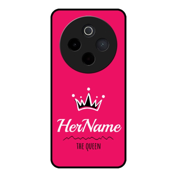 iQOO Z10 5G Custom Glass Phone Case - Queen With Name Design iQOO Z10 5G Custom Glass Phone Case - Queen With Name Design