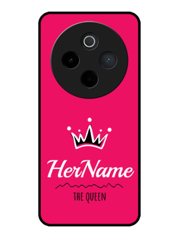Custom iQOO Z10 5G Custom Glass Phone Case - Queen With Name Design