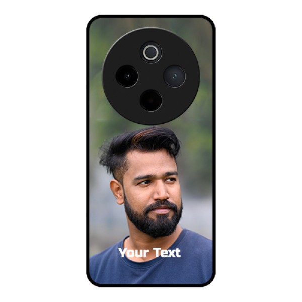 iQOO Z10 5G Custom Glass Phone Case - Photo With Text Design