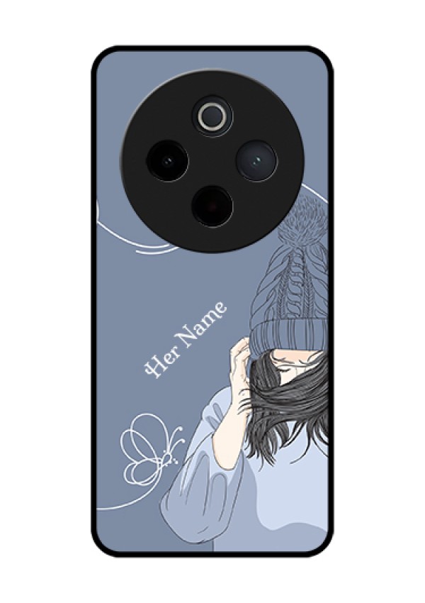 iQOO Z10 5G Custom Glass Phone Case - Girl In Winter Outfit Design