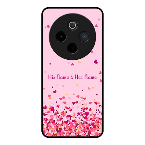 iQOO Z10 5G Custom Glass Phone Case - Floating Hearts Design