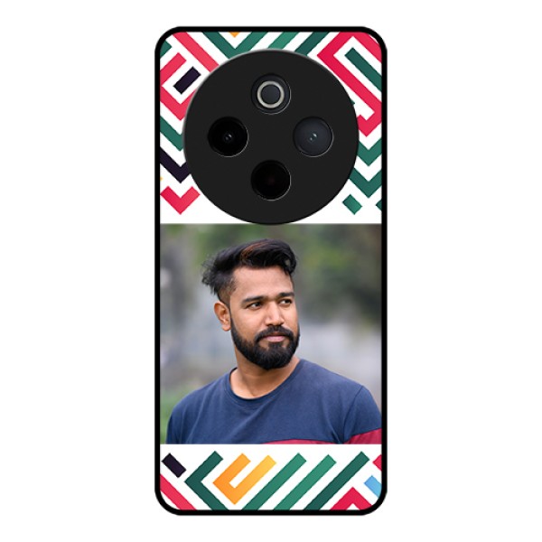 iQOO Z10 5G Custom Glass Phone Case - Colorful Maze Pattern Design iQOO Z10 5G Custom Glass Phone Case - Colorful Maze Pattern Design