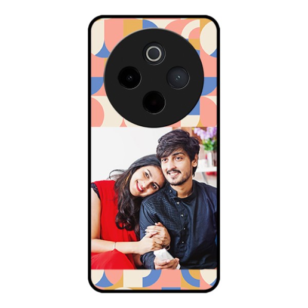 iQOO Z10 5G Custom Glass Phone Case - Semi - Circle Maze Pattern Design