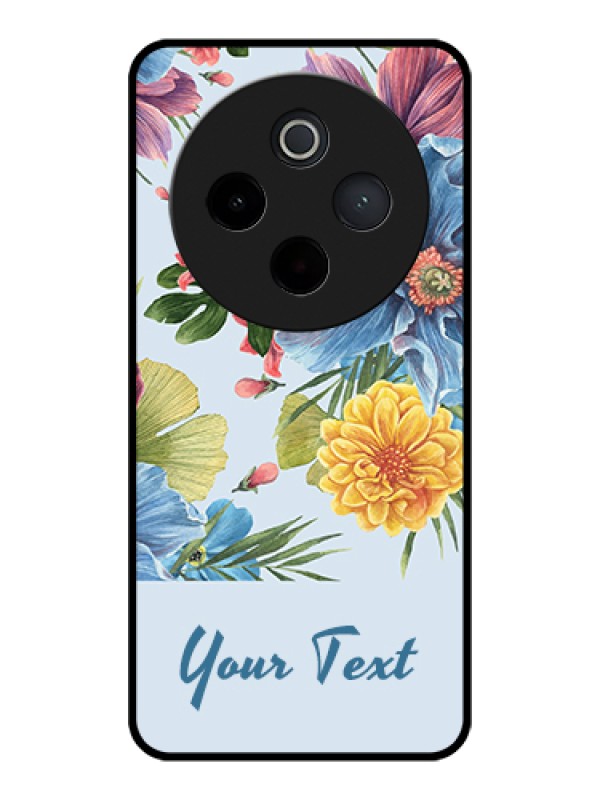 Custom iQOO Z10 5G Custom Glass Phone Case - Stunning Watercolored Flowers Painting Design