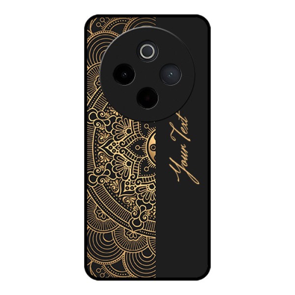 iQOO Z10 5G Custom Glass Phone Case - Mandala Art With Custom Text Design