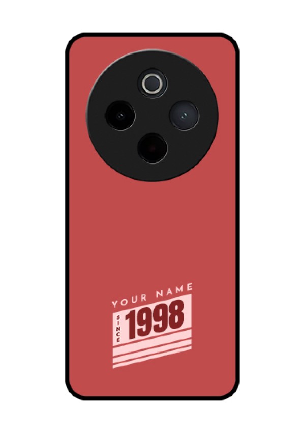 iQOO Z10 5G Custom Glass Phone Case - Red Custom Year Of Birth Design