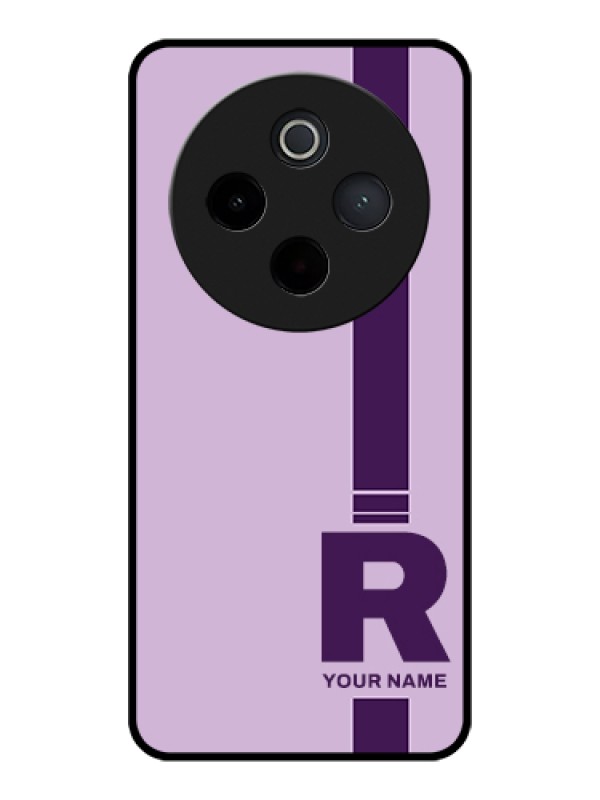 Custom iQOO Z10 5G Custom Glass Phone Case - Simple Dual Tone Stripe With Name Design