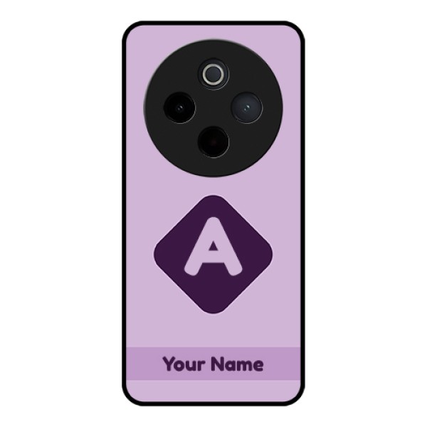 iQOO Z10 5G Custom Glass Phone Case - Custom Letter In Curved Badge Design iQOO Z10 5G Custom Glass Phone Case - Custom Letter In Curved Badge Design