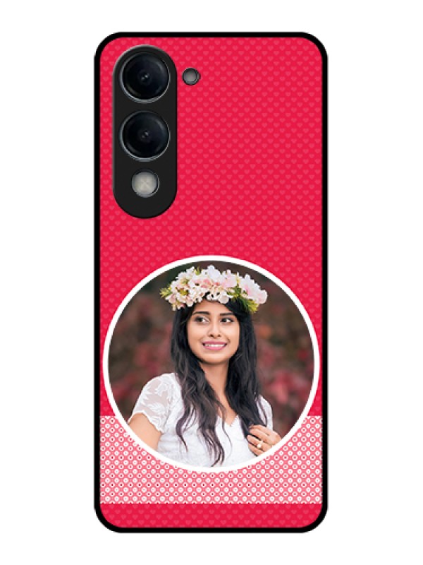 Custom iQOO Z10 Lite Custom Glass Phone Case - Pink Color Pattern Design