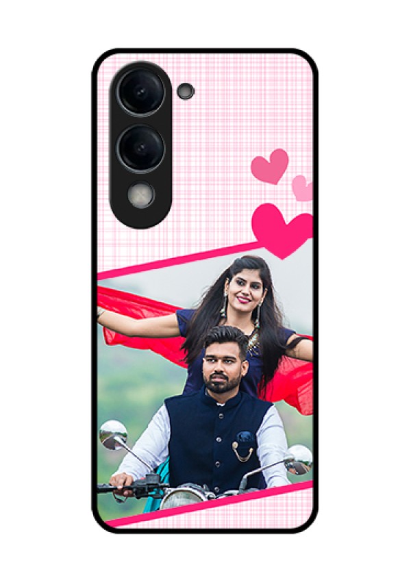 iQOO Z10 Lite Custom Glass Phone Case - Love Shape Heart Design