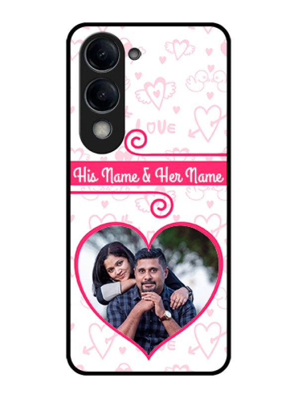 Custom iQOO Z10 Lite Custom Glass Phone Case - Heart Shape Love Design