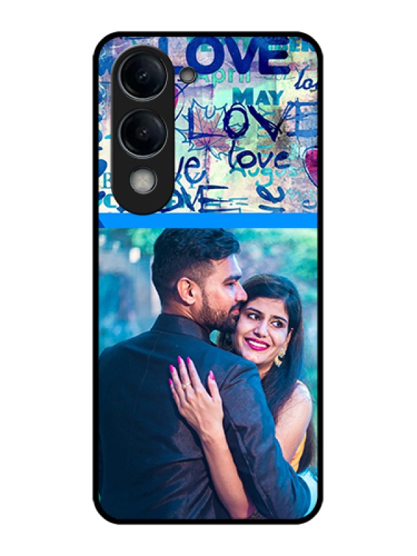 Custom iQOO Z10 Lite Custom Glass Phone Case - Colorful Love Design