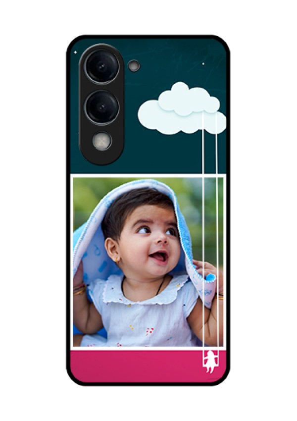 iQOO Z10 Lite Custom Glass Phone Case - Cute Girl With Cloud Design