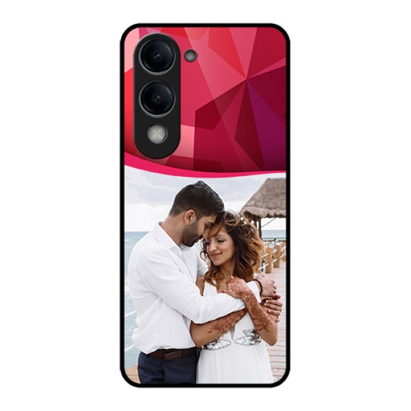 iQOO Z10 Lite Custom Glass Phone Case - Red Abstract Design