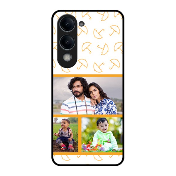 iQOO Z10 Lite Custom Glass Phone Case - Yellow Pattern Design