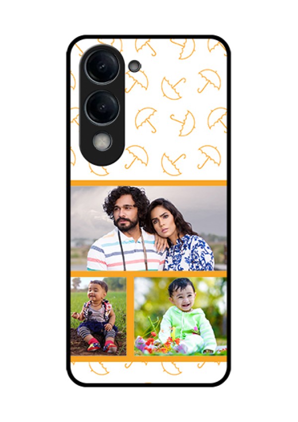 iQOO Z10 Lite Custom Glass Phone Case - Yellow Pattern Design