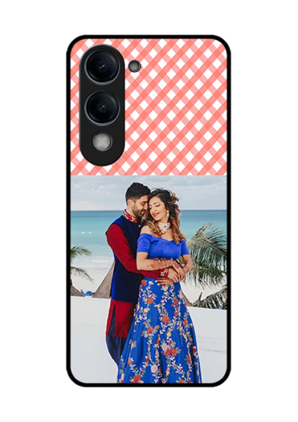 iQOO Z10 Lite Custom Glass Phone Case - Pink Pattern Design