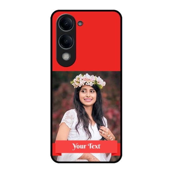 iQOO Z10 Lite Custom Glass Phone Case - Simple Red Color Design iQOO Z10 Lite Custom Glass Phone Case - Simple Red Color Design
