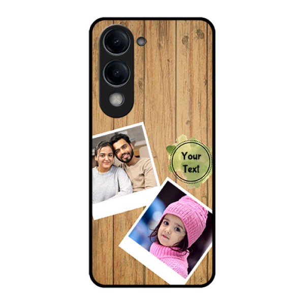 iQOO Z10 Lite Custom Glass Phone Case - Wooden Texture Design