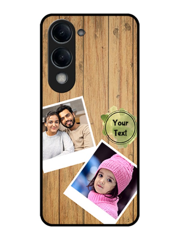 Custom iQOO Z10 Lite Custom Glass Phone Case - Wooden Texture Design