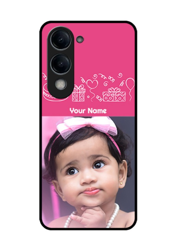 iQOO Z10 Lite Custom Glass Phone Case - With Birthday Line Art Design